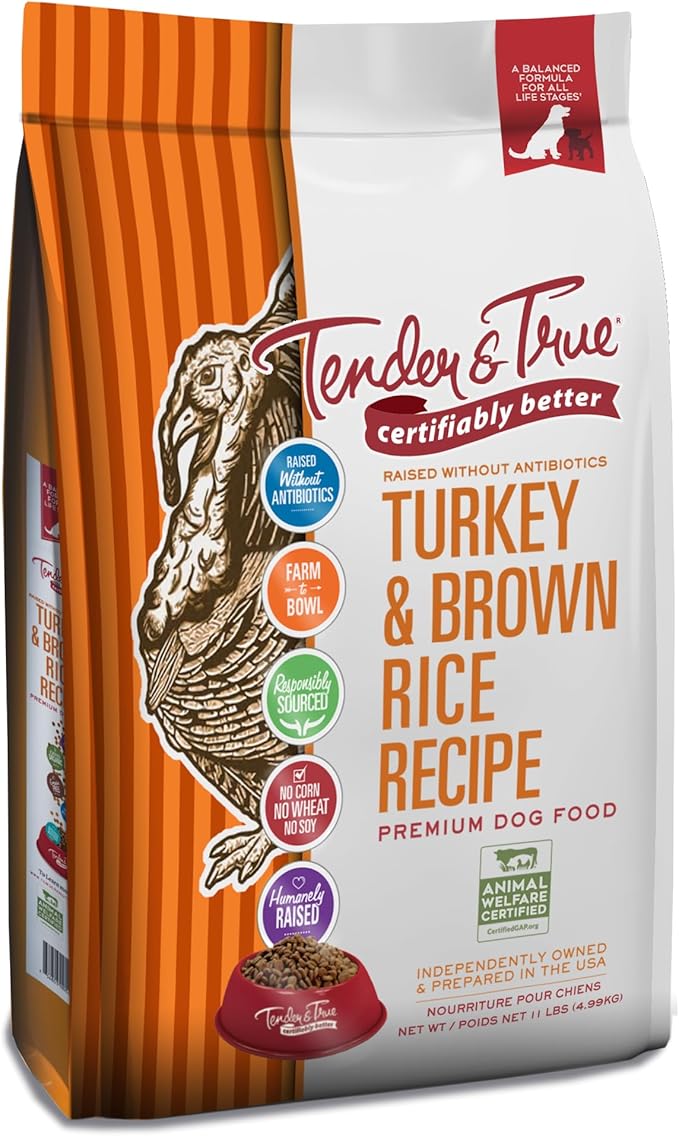 Tender & True Antibiotic-Free Turkey & Brown Rice Recipe Dog Food, 11lb