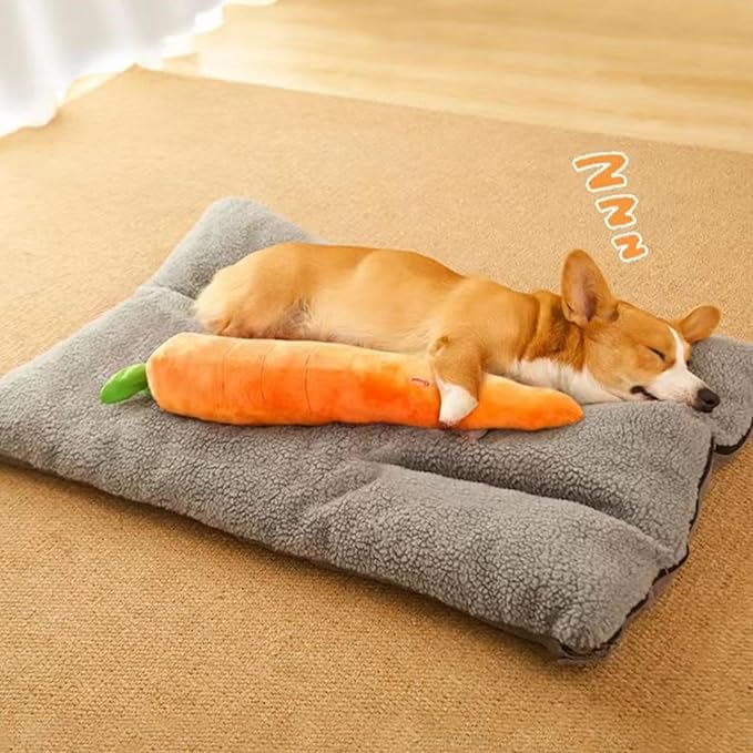 29.5 Inch Large Carrot Plush Pet Toy for Soft Chewers, Durable Squeaky & Crinkle, Anti Boredom Chew Toy for Dogs & Cats, Interactive Calming Chew Toy for Indoor Pets (Orange)