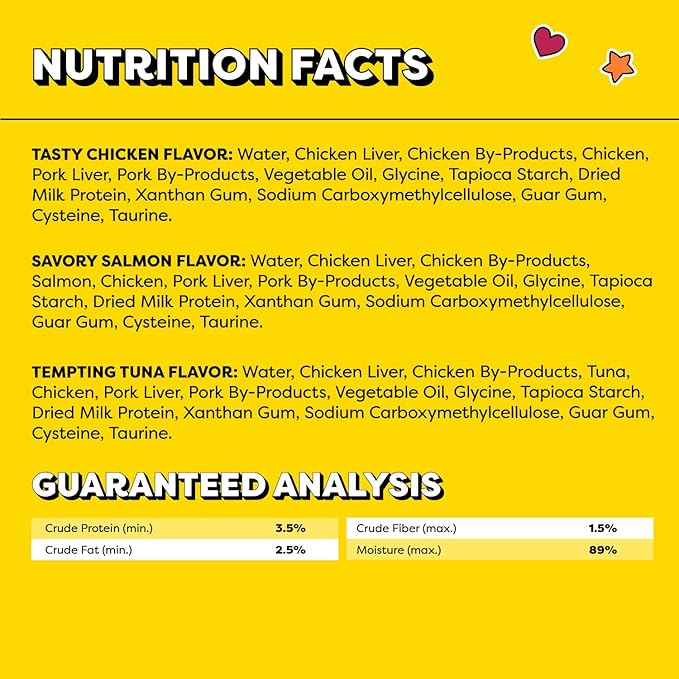 Temptations Creamy Puree Squeezable Lickable Wet Cat Treat Variety Pack, 0.42 oz. Tubes, 96 Count