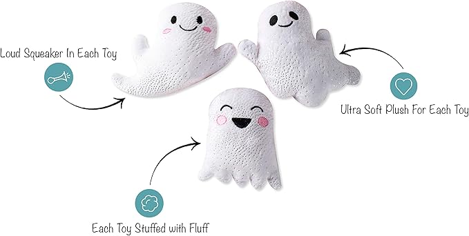 Fringe Studio, Hey Boo, Small Plush Dog Toy 3PCS Set, PetShop Collection (289452)