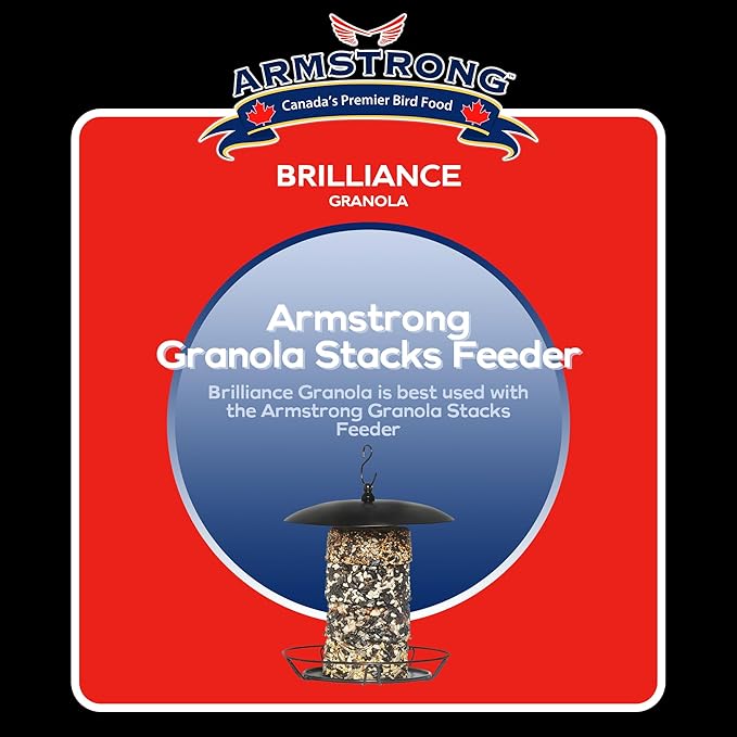 Armstrong Wild Bird Food Royal Jubilee Brilliance Granola Stack, 4.94oz – High-Energy Treat with Black Oil Sunflower, Safflower & Peanuts - Ideal for Granola Stack Feeders