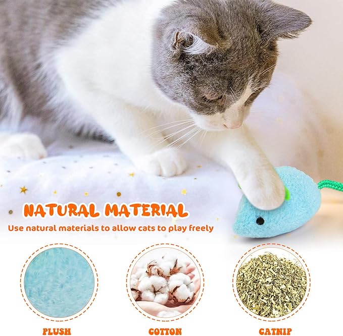 Interactive Cat Toy Set - 6 Pcs Plush Catnip Toys, Cute and Realistic Design for Engaging Pet Play