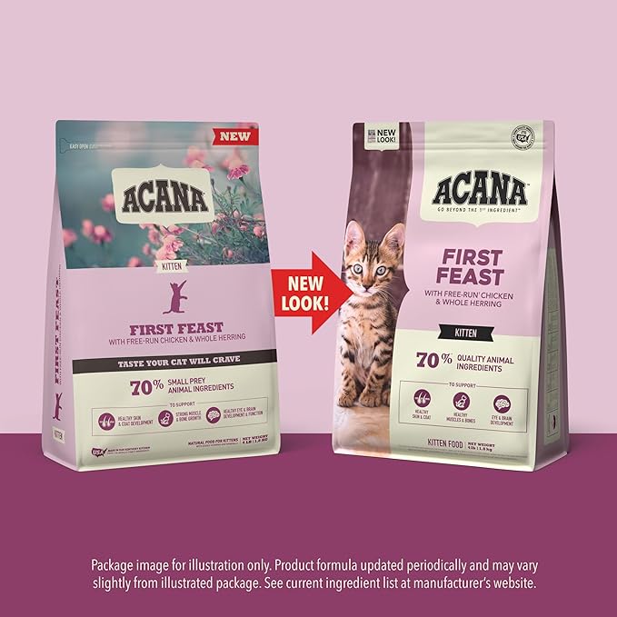 ACANA Dry Cat Food For Kittens First Feast Chicken and Fish 4lb Bag
