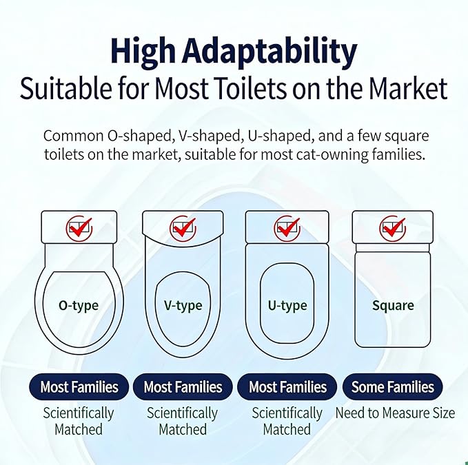 Cat Toilet Training Systems,Cat Toilet Training Kit,Reusable Plastic Trainer for Pet Cleaning with 1 Replaceable Cat Feather Toy,Litter Boxes (Gray)