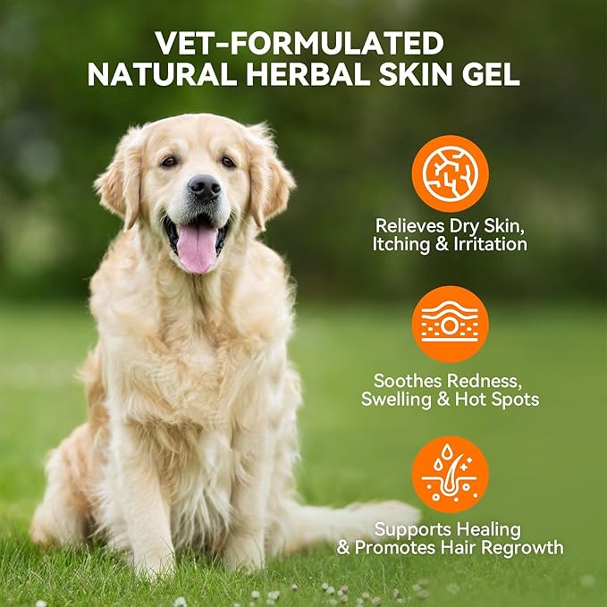 PUAINTA Dog Wound Care Herbal Skin Gel for Heals Wounds, Skin Irritation, Soothes Inflammation, Prevents Infection, Scratches & Minor Cuts, Natural Dog Wound Ointment