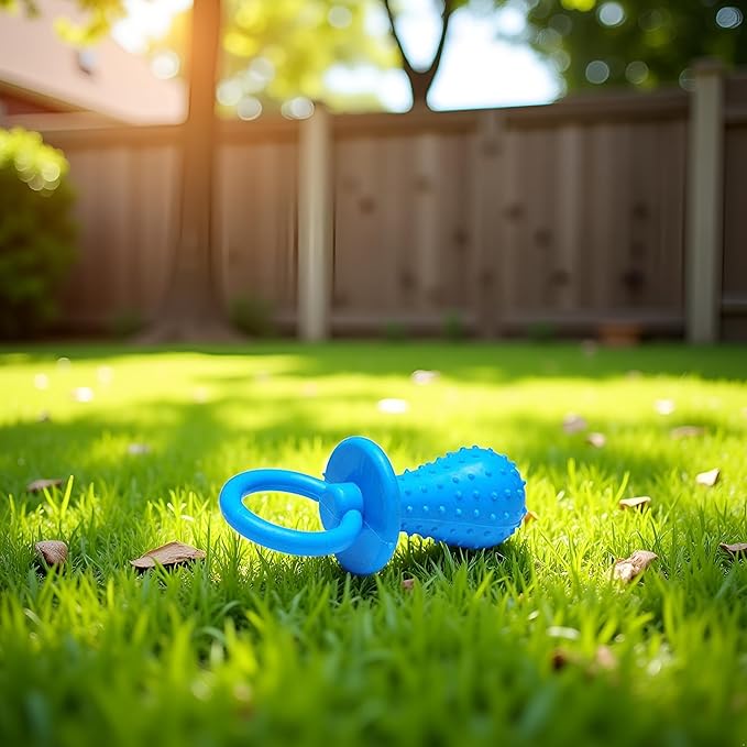 Blue Dog Pacifier,Chew Toys,Mini Bite Resistant Bell Shape Rubber Pacifier,Pet Dog Puppy Molar Chew Training Toy,Bell Chewing Playing Training Toys for Pet Puppy Cat Supplies 1 Piece