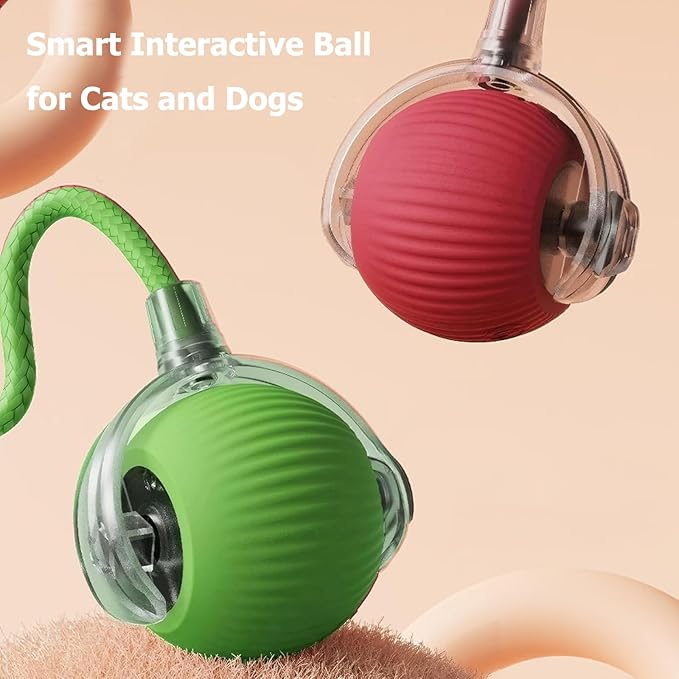 Interactive Electric Ball for Cats and Dogs – USB Rechargeable Automatic Chase Toy with Speedy Tail, Self-Playing Moving Pet Toy to Keep Them Busy. Ideal for Bored Indoor Cats & Anti-Boredom (Blue)