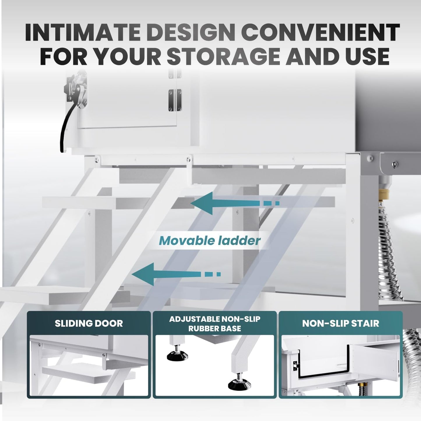 Dog Washing Station for Home,38" Professional Dog Washing Station Stainless Steel Dog Grooming Tub for Home,Equipped with Three Anti-Slip Steps, Removable Door, Pet Wash Station for Pet