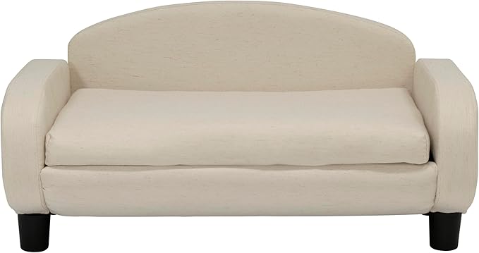 Paws & Purrs Cat Sofa Bed, Pet Couch for Indoor Cats Elevated Cat Beds with Removable Washable Mattress Cover for Kitten, Puppy or Small Animal- 31.5" Wide, Oatmeal