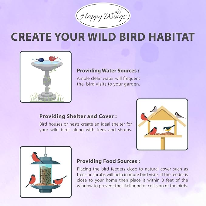 Happy Wings Finch Blend Bird Food, Mix of Sunflower Hearts/Kernels and Nyjer Seed Wild Bird Food-13 Ounce Pack of 2 | Prefilled Sock | No Grow Seed I Bird Seeds for Wild Birds