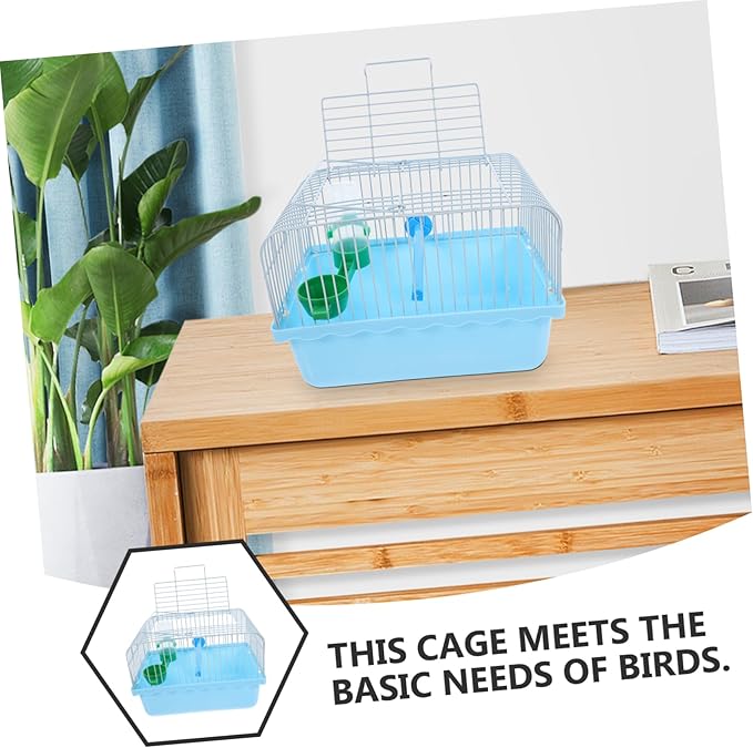 BESPORTBLE Portable Bird Cage for Lovebirds Spacious Carrier with Perch Food Box and Waterer for Travel Construction for Pet Transport