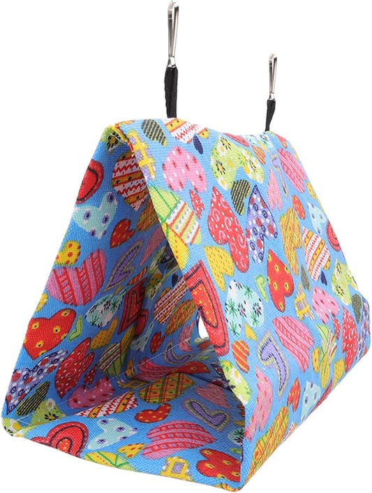 Bird Hanging Tent Canvas Parrot House Bed Bird Cage Accessories Hammock with Hooks for Cockatiel Lovebird Hamster Chinchilla (25 * 15 * 18CM)