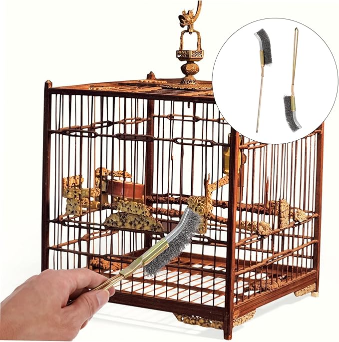 UPKOCH 2Pcs Bird Cage Cleaning Brush Long Handle Brushes for Easy Daily Maintenance of Bird Cages Lightweight and Odor Resistant Accessories for Parrots and Pets