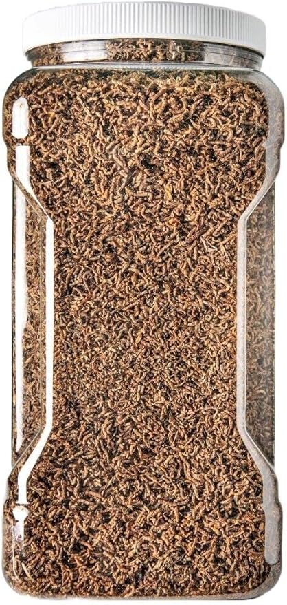 Bloodworms- Freeze Dried Grade A Floating Bloodworms for Discus, Cichlids, All Tropical Fish, Koi & Pond Fish, Carnivore Plants - 1-lb Lg Jar