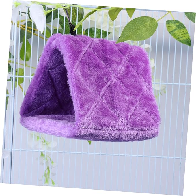 WOONEKY Adorable Plush Parrot Hammock Bed Warm Hanging Hut for Bird Cage Material Encourages Exercise and Coordination for Home Use