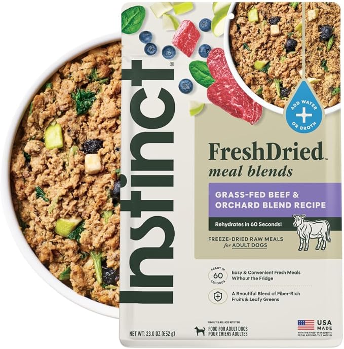 Instinct FreshDried Meal Blends, Freeze Dried Dog Food, Grain Free - Beef & Orchard Blend, 23 oz. Bag