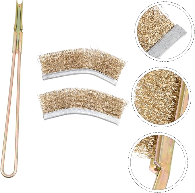 1set Handle Bird Cage Cleaning Brush Two Brush Wire Cleaner for Easy Removal of Bird Poop and Debris for Parrot