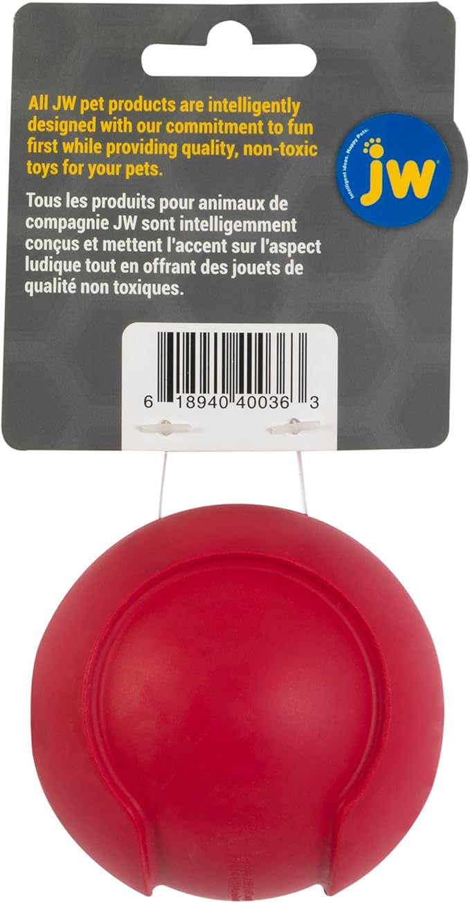 JW Pet Company iSqueak Bouncin' Baseball Dog Toy, Medium (Colors Vary)