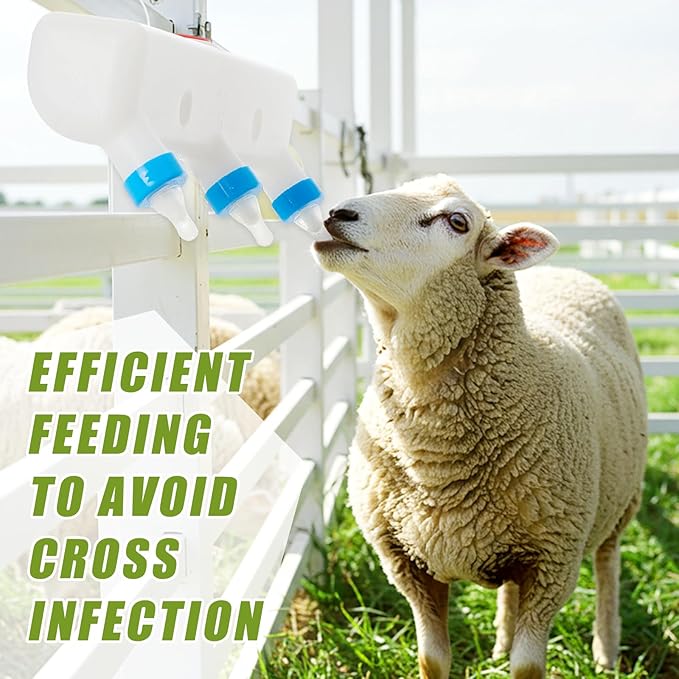 Threlaco 3 Pacifier Small Animal Milk Feeder 3 L/101.45oz Puppy Lamp Goat Milk Feeder Farm Water Bottle Dispenser Animal Drinking Equipment for Professional Breeding