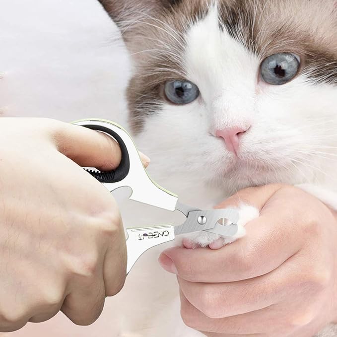 Pet Nail Clippers, Update Version Cat & Kitten Claw Nail Clippers for Trimming, Professional Pet Nail Clippers Best for a Cat, Puppy,Rabbit, Kitten & Small Dog,Sharp & Safe (Black)