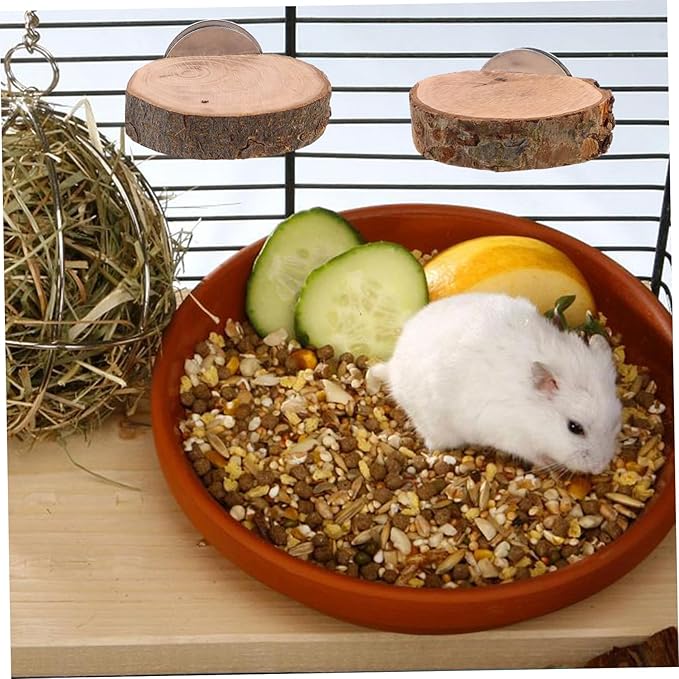 Milisten 3pcs Wooden Hamster Ladder and Parrot Perch Toy Set Natural Bird Climbing Platform Birdcage Accessories for Small Animals