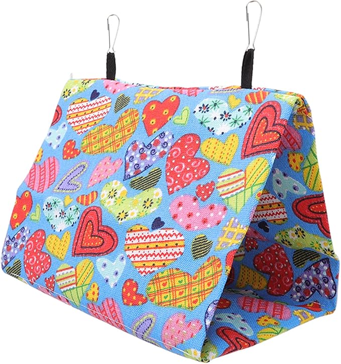 Bird Hanging Tent Canvas Parrot House Bed Bird Cage Accessories Hammock with Hooks for Cockatiel Lovebird Hamster Chinchilla (25 * 15 * 18CM)