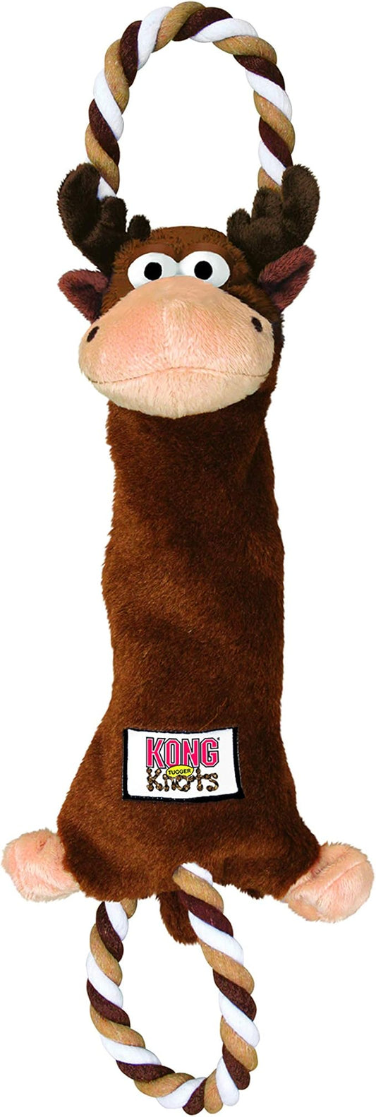 KONG - Tugger Knots Moose - Tug of War Dog Toy, Minimal Stuffing and Looped Ropes for added Strength - For Medium/Large Dogs