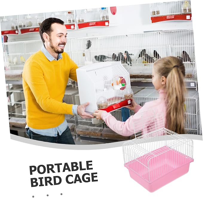 Toyvian Lightweight Portable Birdcage for Lovebirds and Small Animals Travel- Cage for Parakeets and Cockatiels Easy to and Convenient for Pet Owners