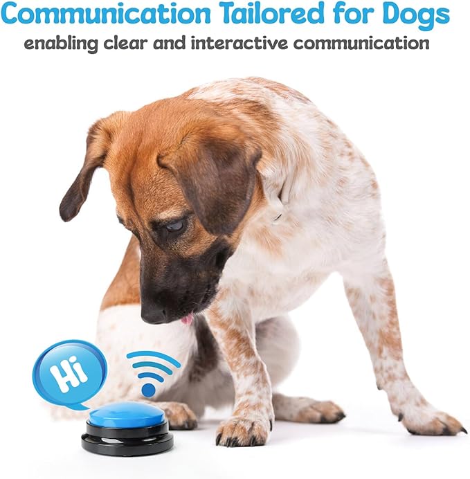 A-URA Dog Buttons for Communication with Mat, HD Sound Quality Dog Talking Button Set – Non-Slip Back Mat, Dog Buttons Talk for Training, Pet Talking Buttons for Dog (Pack of 4)