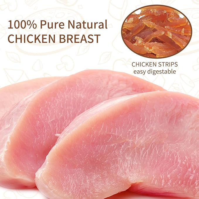 Dog and Cat Treats, Chicken Strips, Grain Free Soft Chewy Training Rewards 10.6 OZ