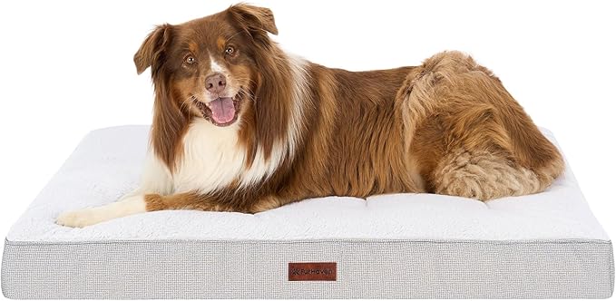 Furhaven Orthopedic Dog Bed – Classic Cushion with Plush Tufted Top, Supportive Foam Mattress, Removable Washable Cover, Joint Relief - Gray, Jumbo