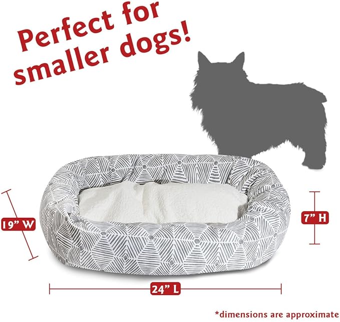 Majestic Pet 24" Charlie Gray Sherpa Bagel Bed