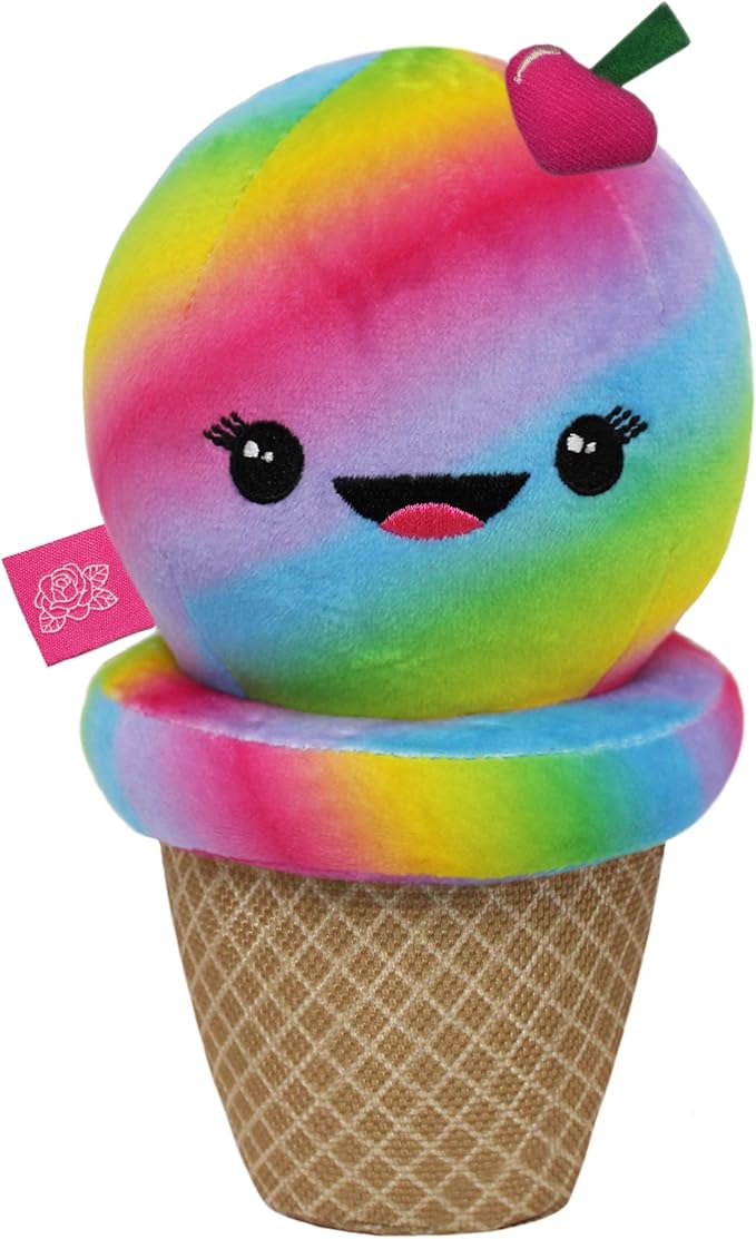 Pets First LaurDIY Ice Cream Cone Plush Pet Toy with Rope & Squeaker - LAURDIY Super Cute Dog Nylon Toy