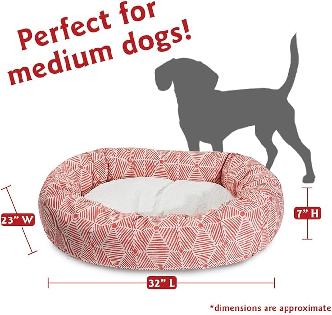 Majestic Pet 32" Charlie Salmon Sherpa Bagel Bed