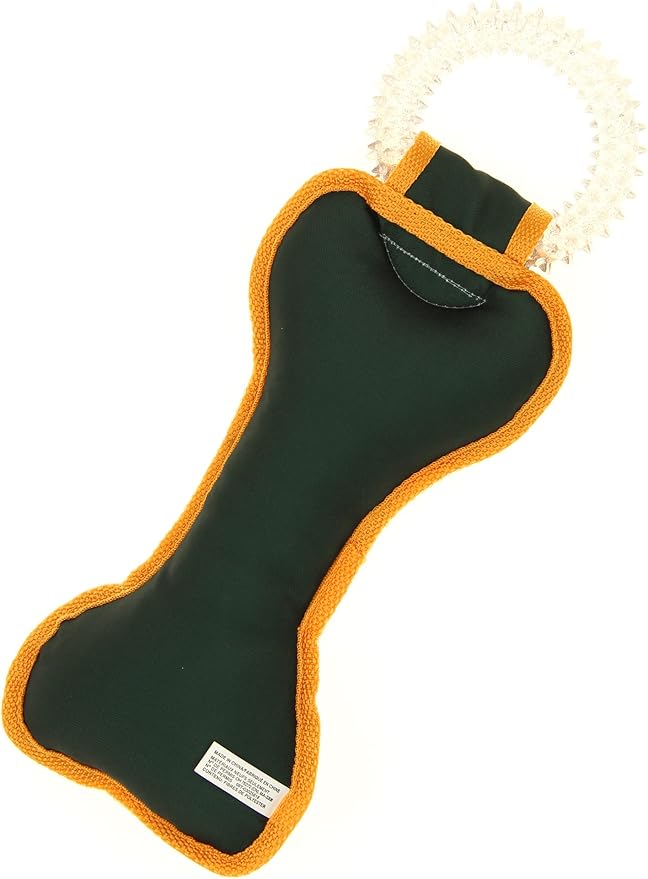 Zubaz NFL Team Logos and Colors Ring Tug Toy with Squeaker for Dogs, Green Bay Packers