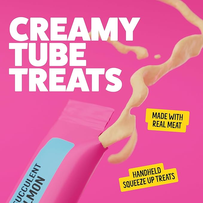 Bonkers Licky Tubes Salmon Flavored Wet Lickable Treats for Cats, 4 Pack (Pack of 15)
