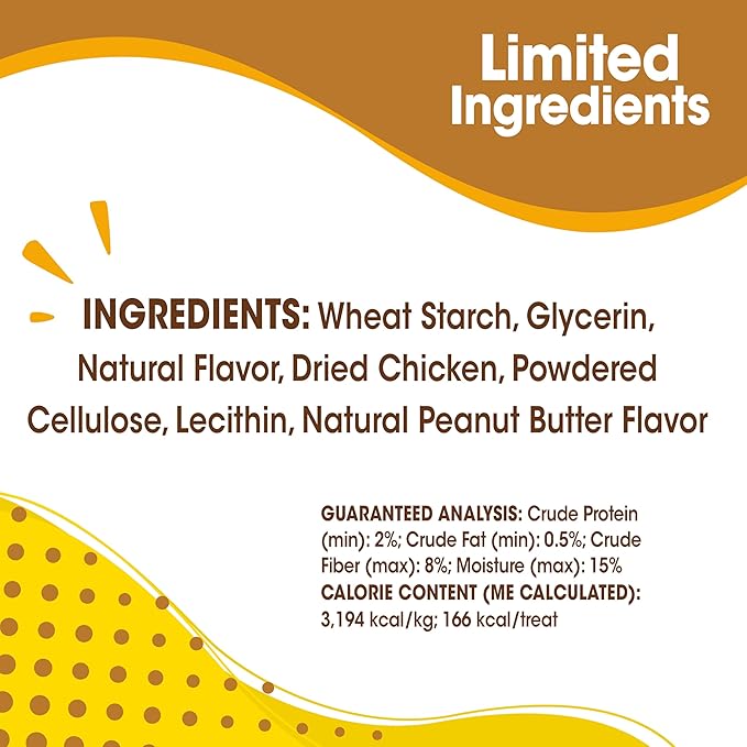 Nylabone Nubz Natural Dog Chew Treats for Large Dogs, Long Lasting Dog Chew Bones Made in the USA, Chicken Flavor Breath Freshener Dental Chews, Large Dog Bones for Dogs Over 30 lbs. (18 Count)