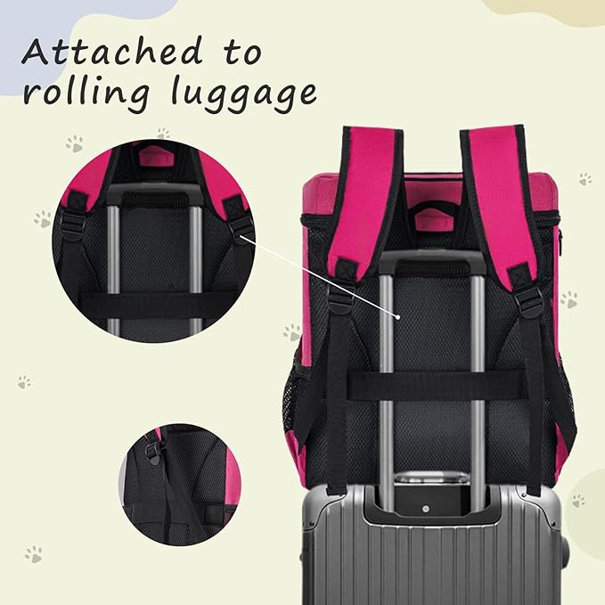 ANILD Dog Travel Bag Backpack, Flight-Ready TSA-Approved Dog Travel Bag with 2 Leak-Proof Food Canisters, 7 Foldable Silicone Bowls, Multi-Compartment Organizer for Hiking, Camping, Dog Mom Essentials