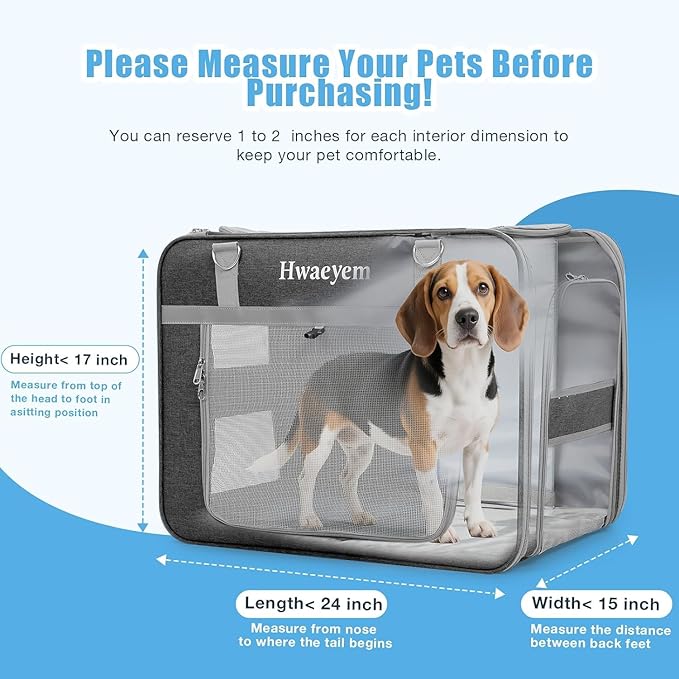 Rolling Cat Carrier for 2 Cats, 24" Large Capacity Pet Carrier with Wheels for Pets up to 40 lbs, Double Compartment Dog Travel Bag with Removable Divider & Telescopic Handle, Foldable(Gray, 24inch)
