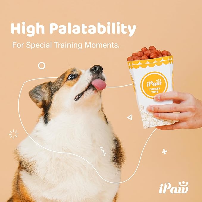 iPaw Chicken Tots Dog Treats for Puppy Training, All Natural Human Grade Dog Treat, Hypoallergenic, Easy to Digest (Chicken Tots)