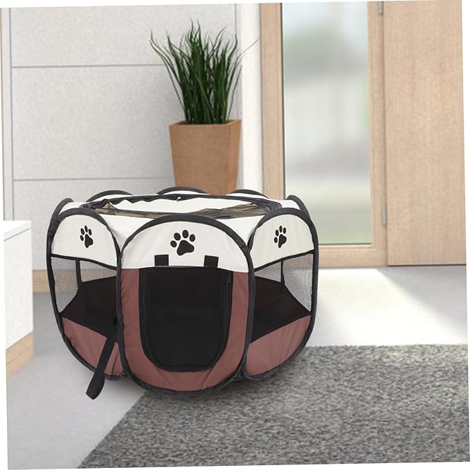 POPETPOP Dog Playpen Roof Portable Pet Tent House for Indoor Outdoor Use Large Capacity Octagonal Design Secure Locking Mechanism for Large Dogs and Cats