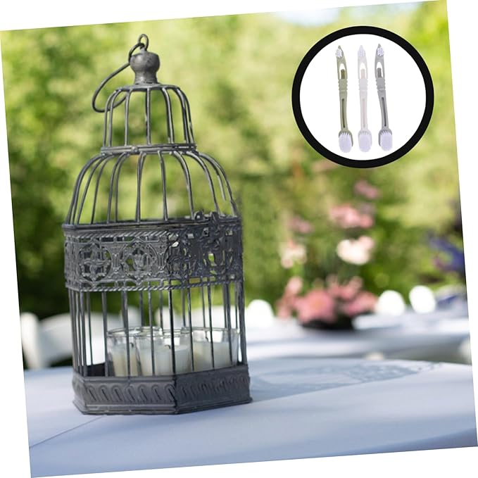 HANABASS 3Pcs Bird Cage Brush with Dual Heads Durable Long Handle Tool for Pet Bird Supplies Removal Easy of Small Animal Cages Grey