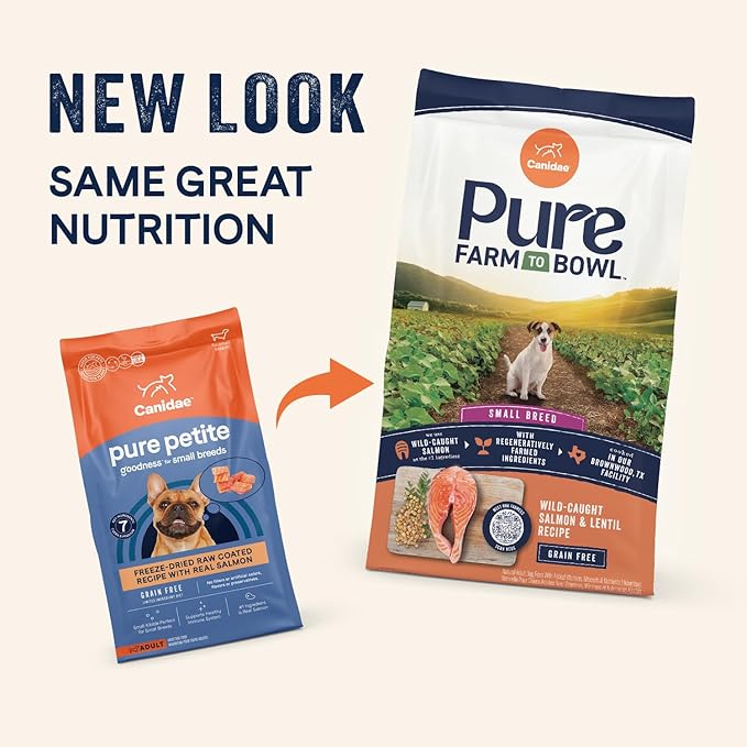 Canidae Pure Farm to Bowl Small Breed, Wild-Caught Salmon & Lentil Recipe, 4 lbs.