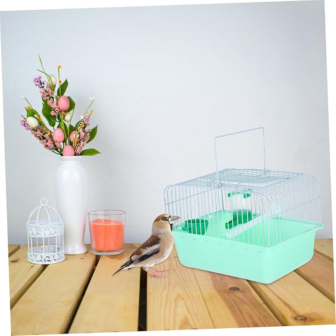 BESPORTBLE Portable Birdcage Bird Travel Carrier Canary Bird Cage Finch Cage Bird Cages Small Birds Bird Carrying Transport Cage Lightweight Travel Cage for Birds with Indoor Light Green