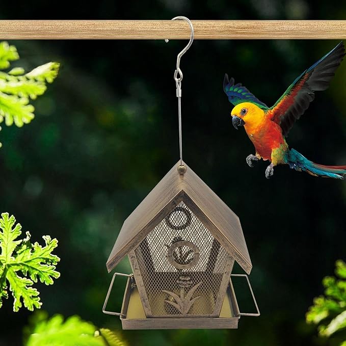 Wild Bird Feeders | Large Capacity Squirrel Proof,Outdoor Small Bird Feeder with Buckle - for Backyard Deck Balcony Tree Yard Bluebird Finch Birding Feeding
