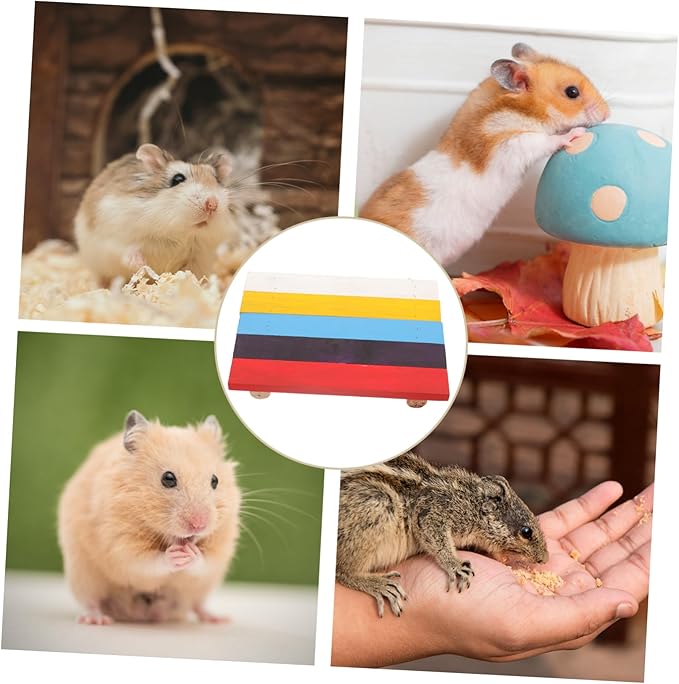 Sosoport Small Pet Toy Wooden Platform for Hamster Guinea Pig Bird Play Gym Perch Bird Cage Stand Easy Install