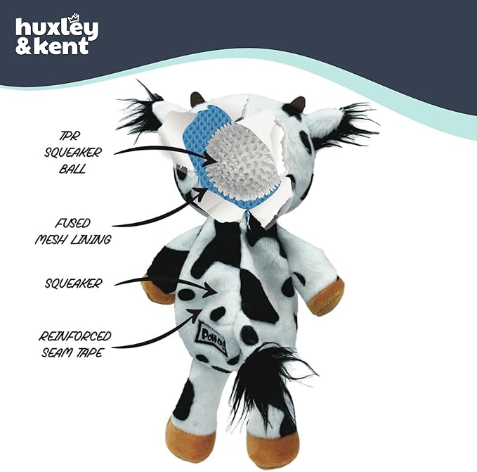 Huxley & Kent Funny Dog Toy w/Squeaker – Power Plush Squeaky Dog Toys for Small, Medium & Large Dogs – Soft Stuffed Animal for Indoor Play & Fetch - Slappies® Buzz Bee, Large