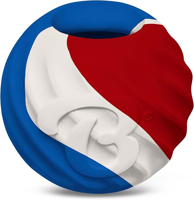 Benebone Durable Rubber Dog Toy Ball, Limited Edition Americana 250, One Size