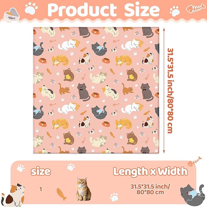 EYxsaxenk 31.5" Cat Grooming Wrap - Pink Large Self-Adhesive Cat Restraint Wrap Cutting Nails Blanket Anti-Scratch Anti-Escape Multifunctional Swaddle Pet Tool for Pet Cleaning & Beauty (Within 22lbs)