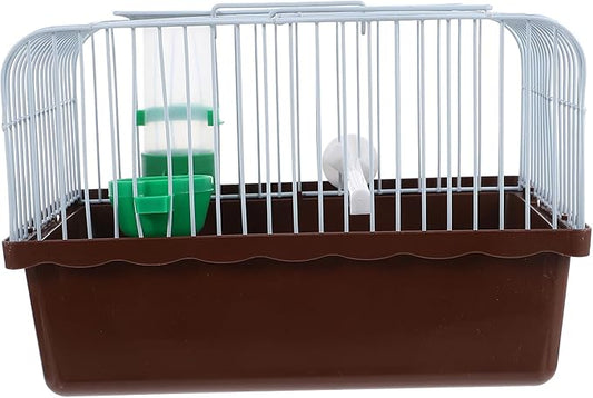 NUOBESTY Portable Bird Carrier Cage for Travel with Perch Food Box Water Dispenser Lightweight Spacious Parrot and Lovebird Travel Cage for Small Birds and Pets Easy-Clean Design